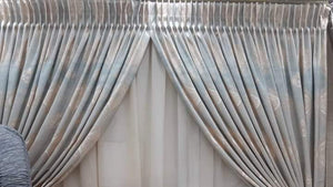 Matshidiso waterfall curtain with plain cream lace