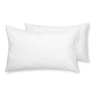WHITE EGYPTIAN COTTON STANDARD PILLOW CASE SET-PLAIN 300tc